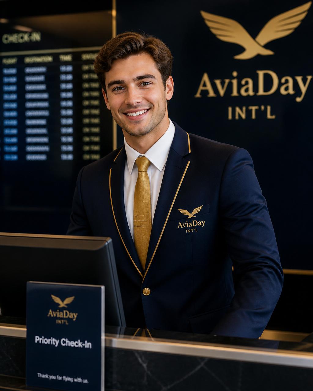 AviaDay International Guest Services professional in uniform