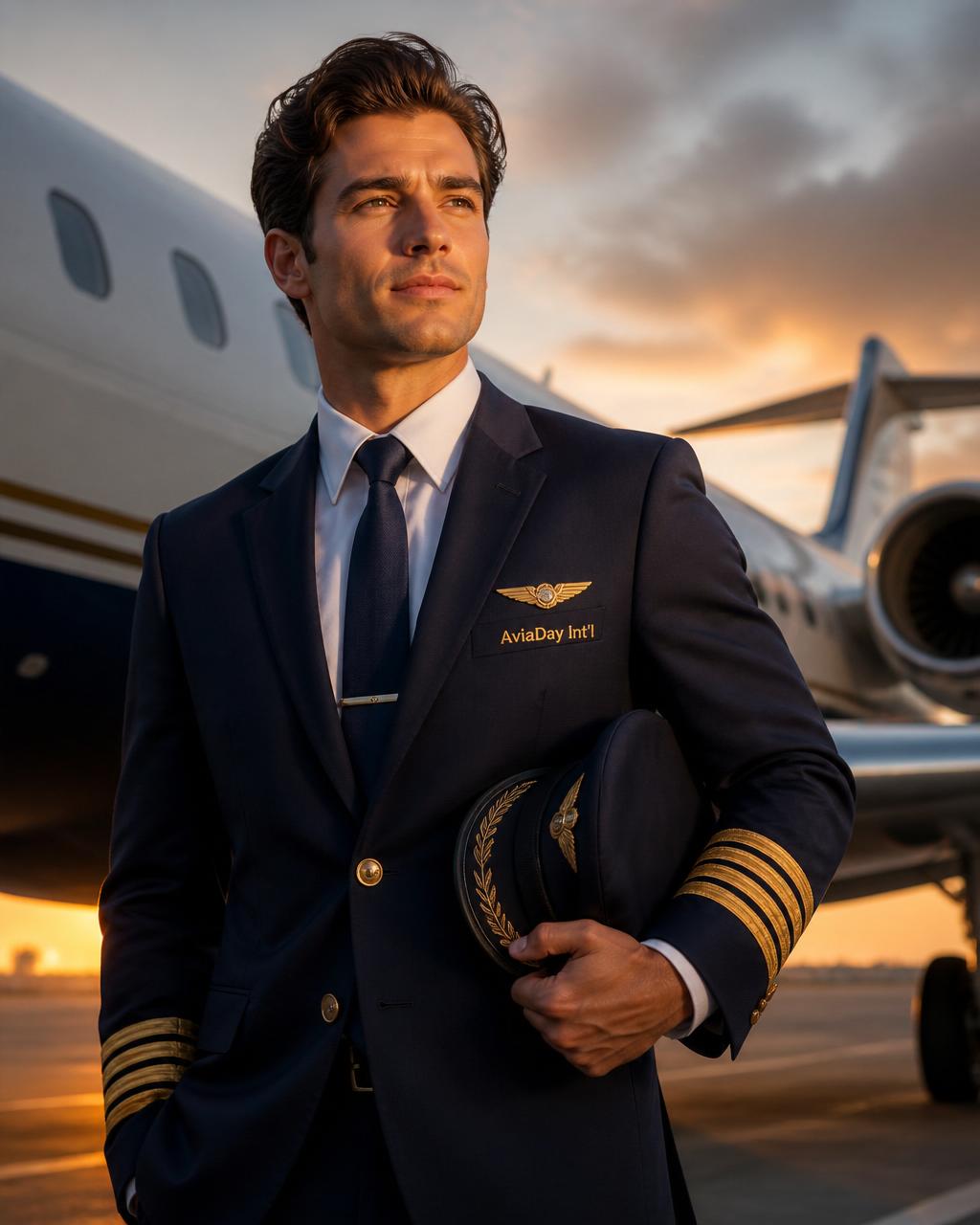 AviaDay International Captain professional in uniform